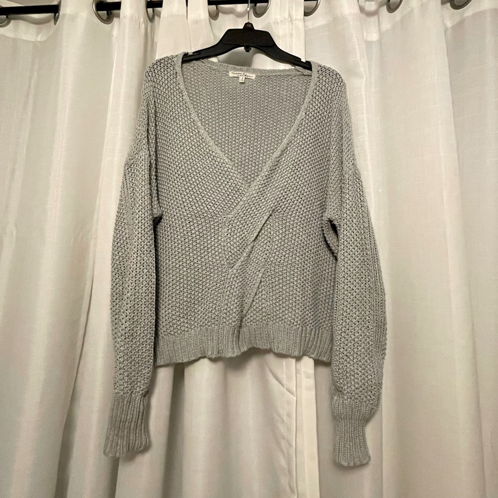 Grey Cable Knit Sweater